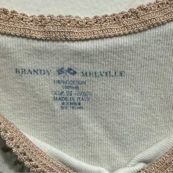 Brandy Melville Floral White Spaghetti Strap Tank Top - Picture 3 of 4